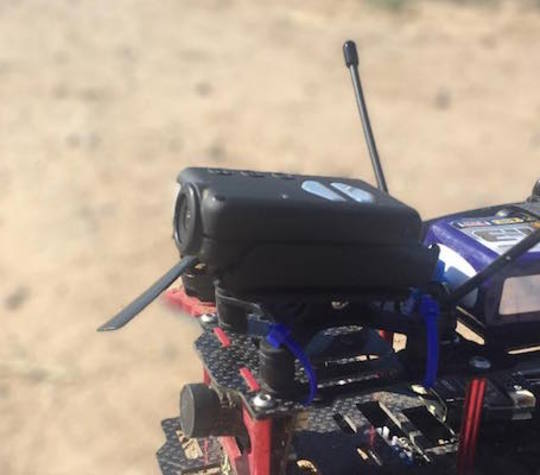 The FPV mount in an Emax 280, ready to fly