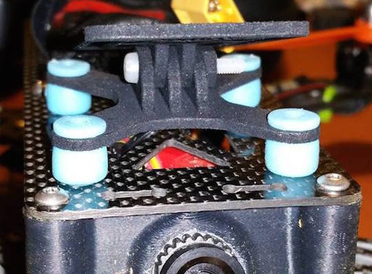 The FPV mount in an Emax 250, ready to fly