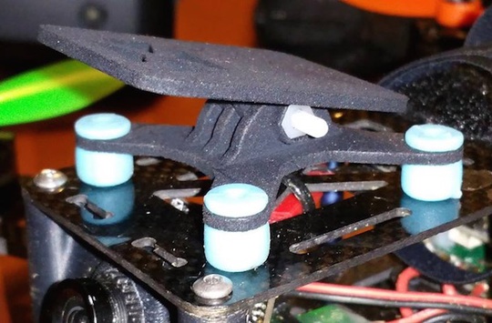 The FPV mount in an Emax 250, ready to fly