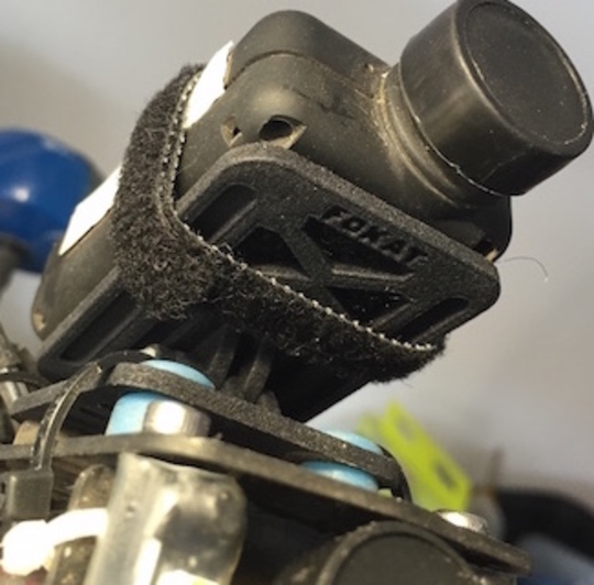 The FPV mount in the ZMR-250, ready to fly